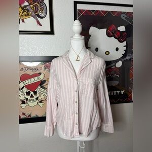 Victoria’s Secret Striped Long Sleeve Sleep Top